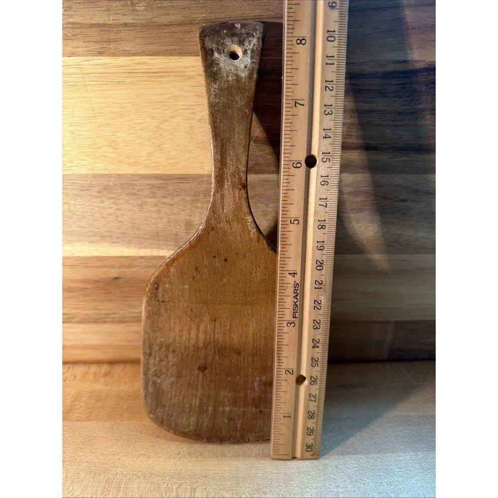 Vintage Primitive Wooden Curved Butter Paddle
